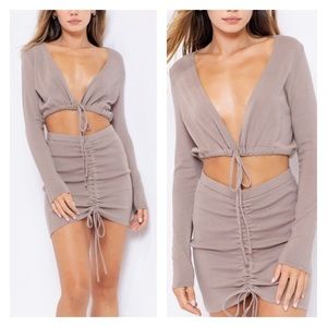 In the Nude Ruched Skirt